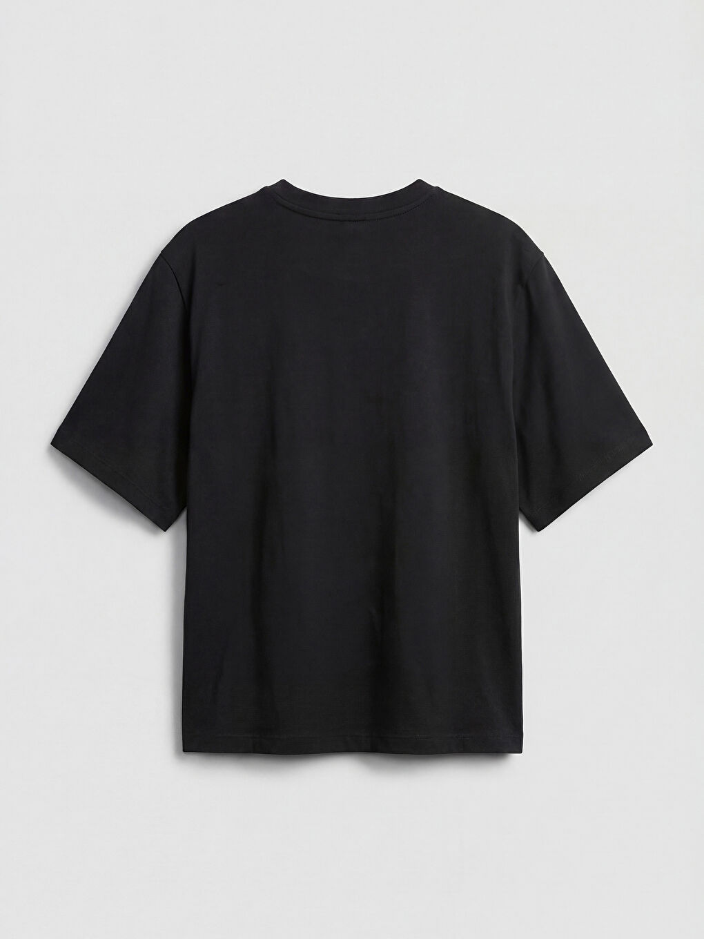 Antrasit Bisiklet Yaka Taşlı Kadın Tişört-5