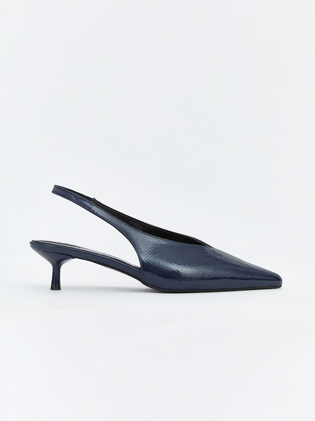 Lacivert Sivri Burun Kadın Topuklu Ayakkabı-1
