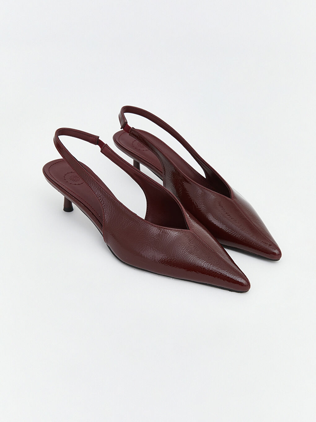 Bordo Sivri Burun Kadın Topuklu Ayakkabı