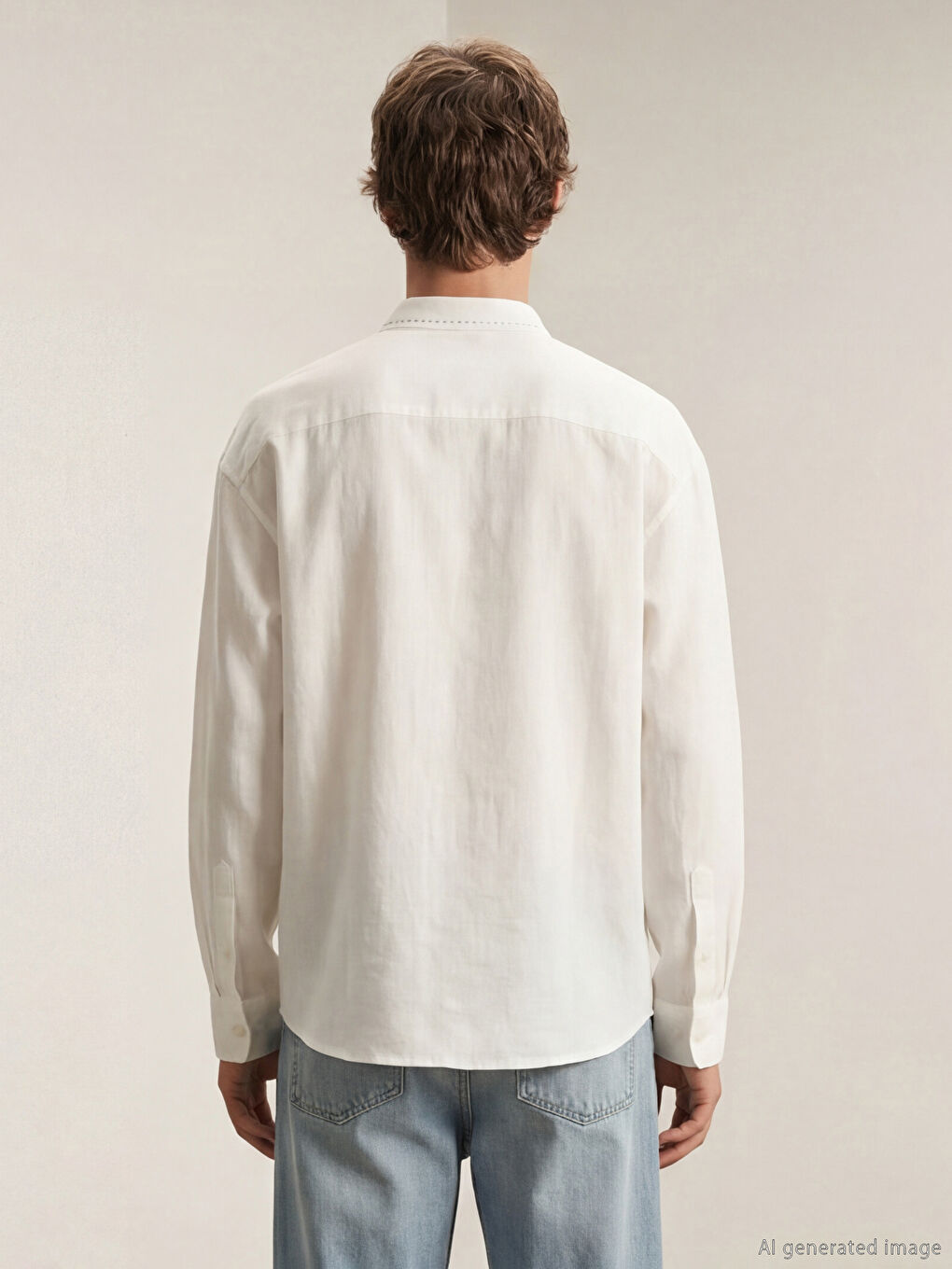 Ekru Regular Fit Erkek Gömlek-3