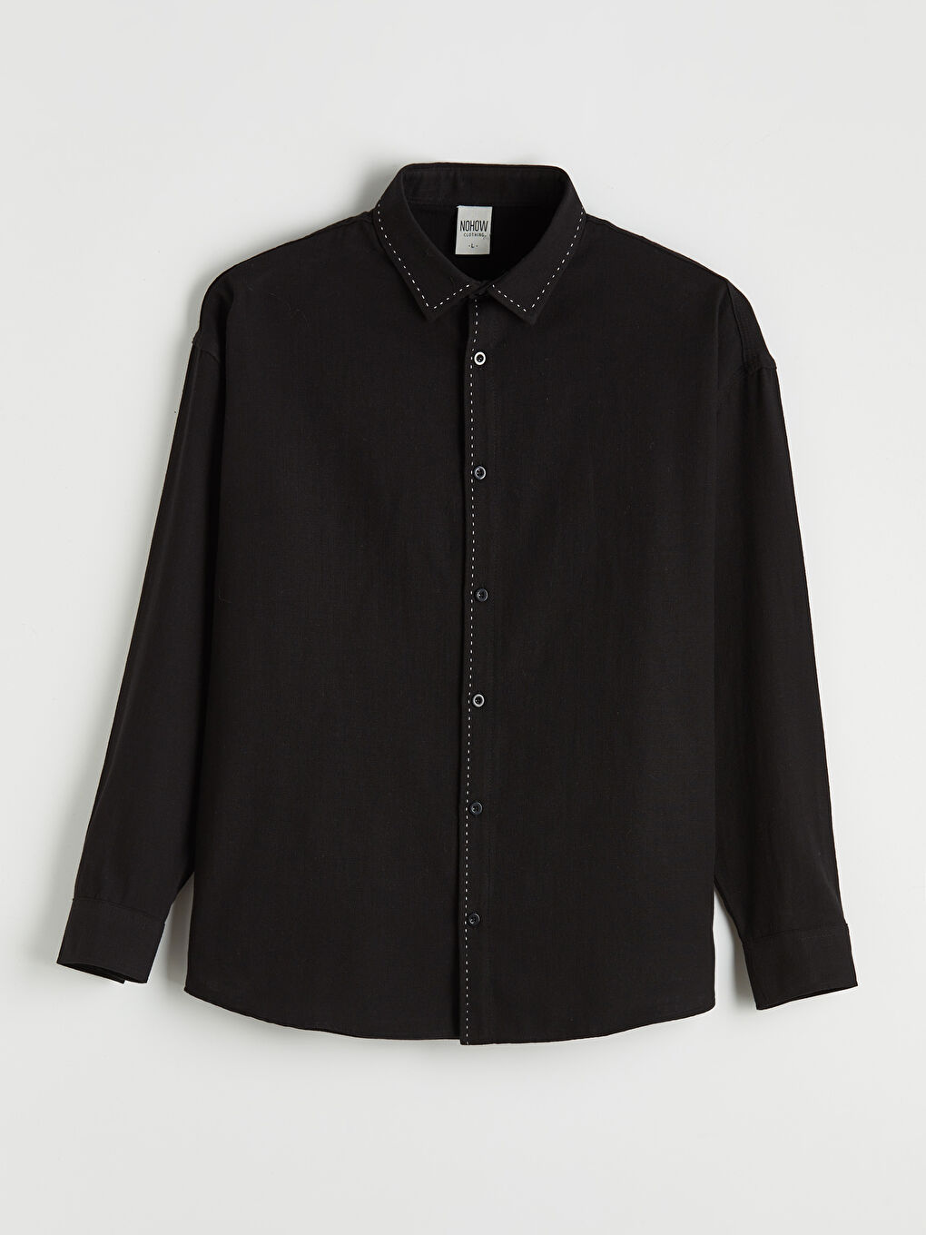 Siyah Regular Fit Erkek Gömlek-4