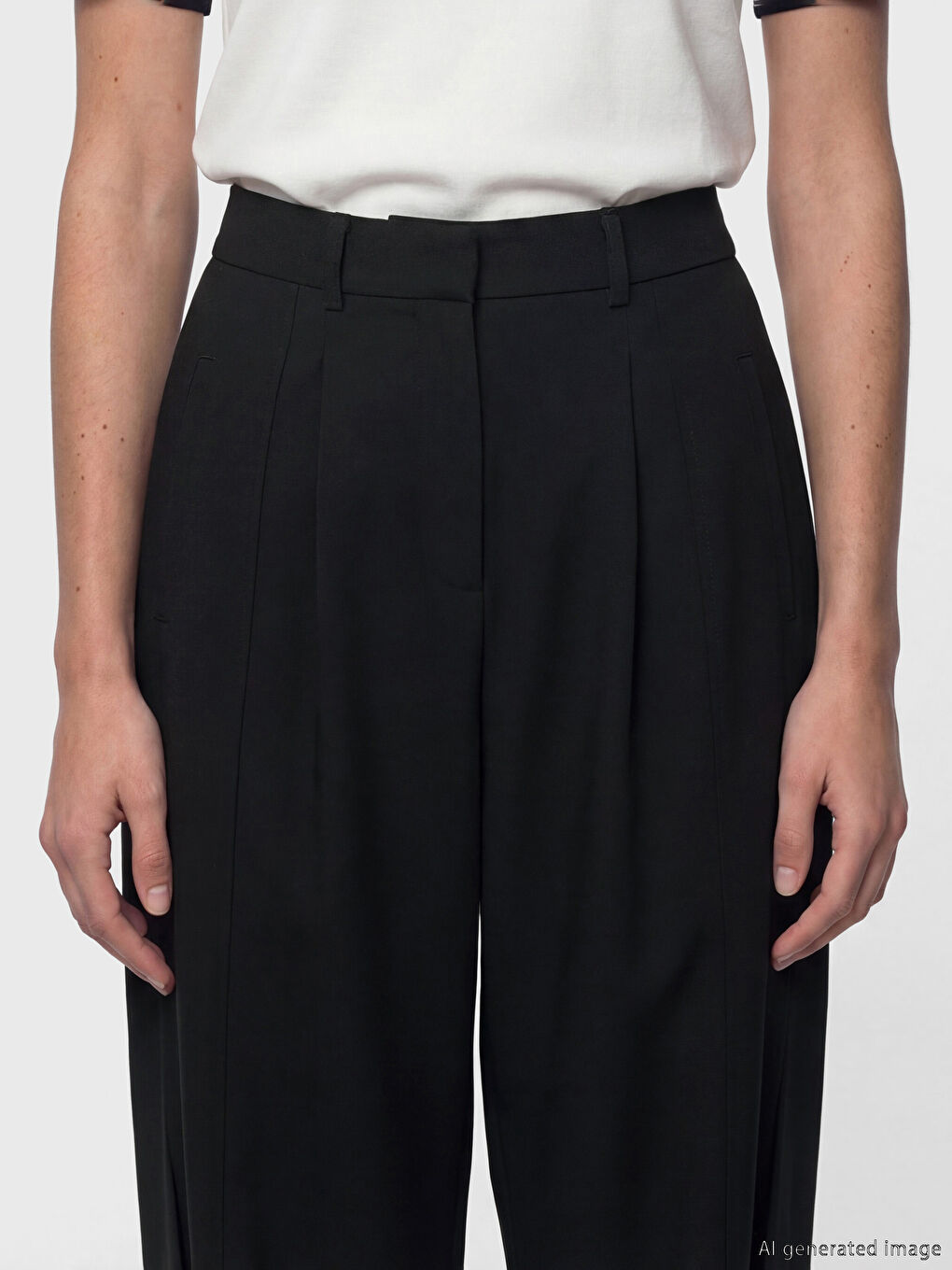 Женские брюки морковного кроя из плиссированной ткани-2