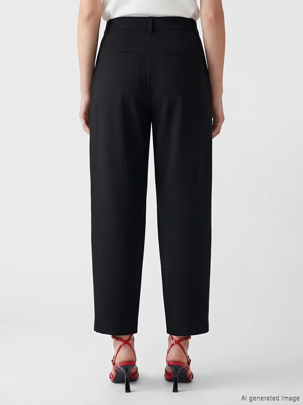 Женские брюки морковного кроя из плиссированной ткани-3