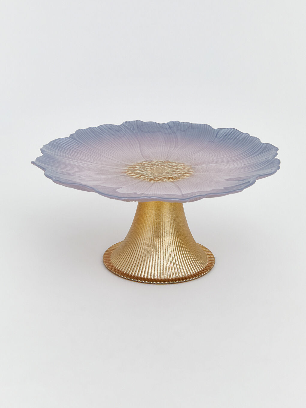 ستاندی کێکی شیشەی گوڵشێوە بە قاڵ 21 cm-1