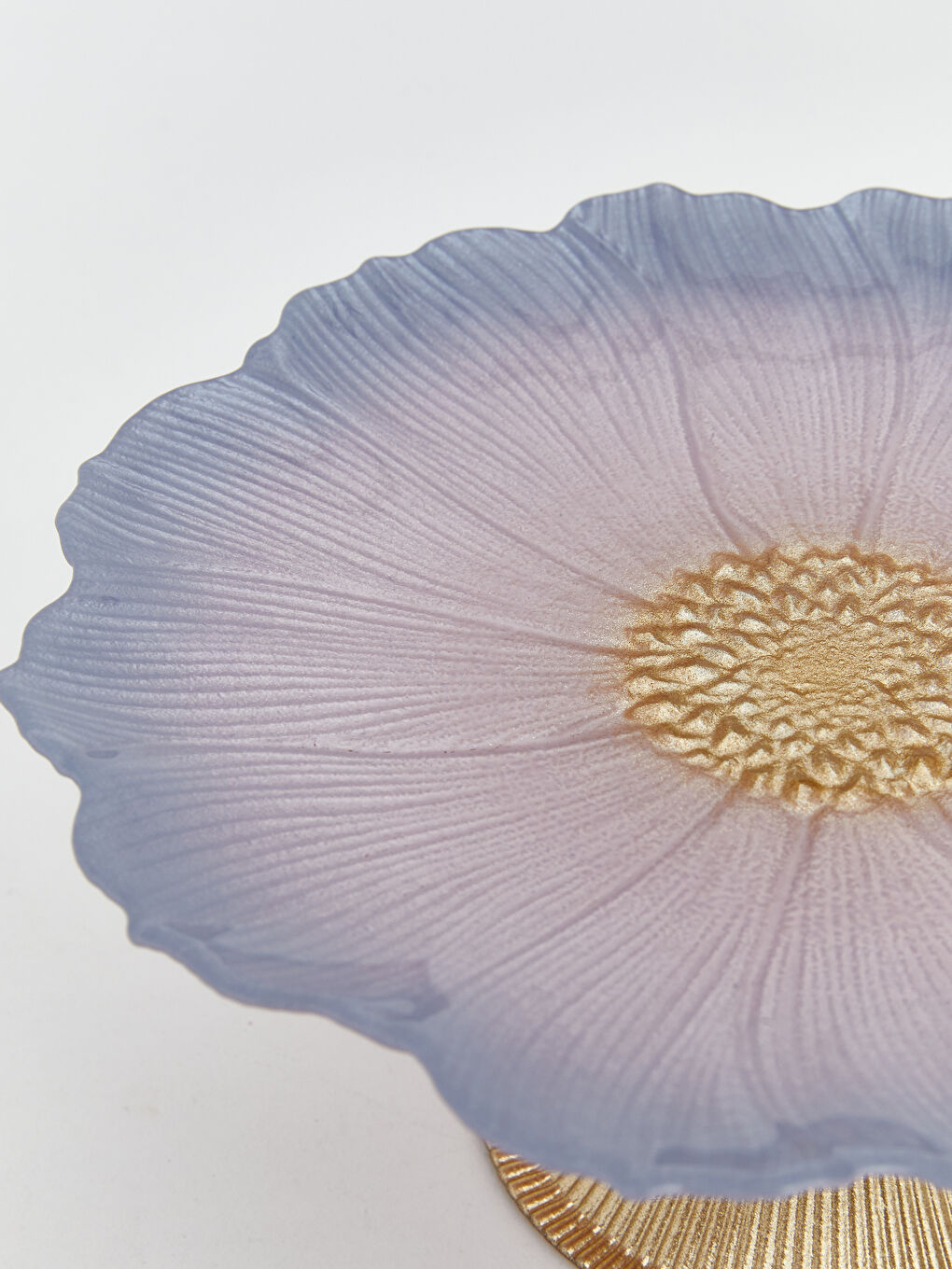 ستاندی کێکی شیشەی گوڵشێوە بە قاڵ 21 cm-3