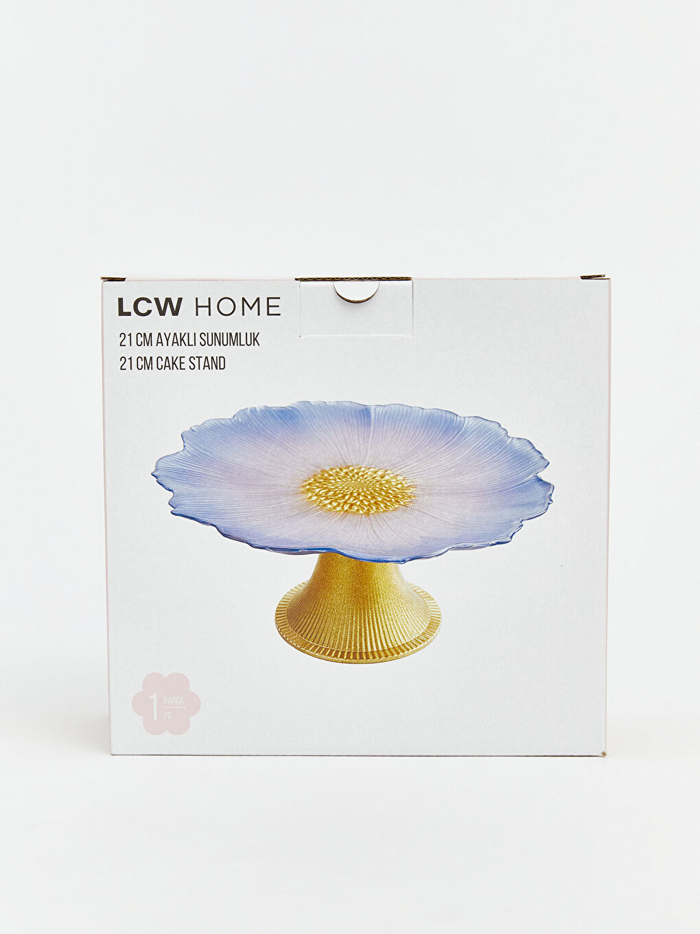 ستاندی کێکی شیشەی گوڵشێوە بە قاڵ 21 cm-4