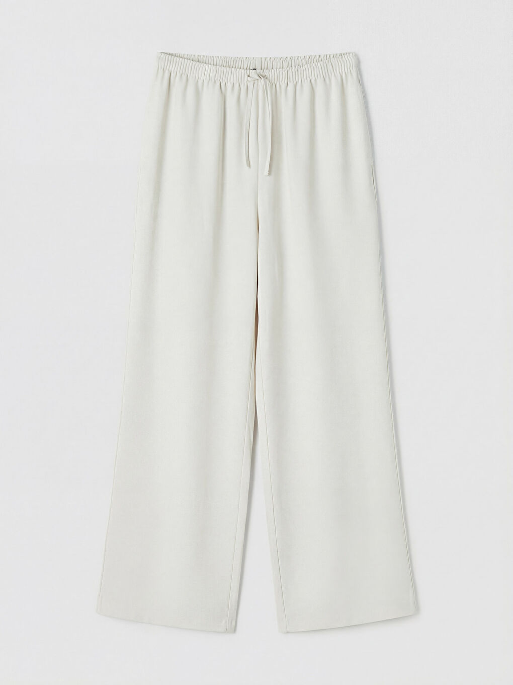 Bej Beli Lastikli Modal Karışımlı Kadın Pantolon