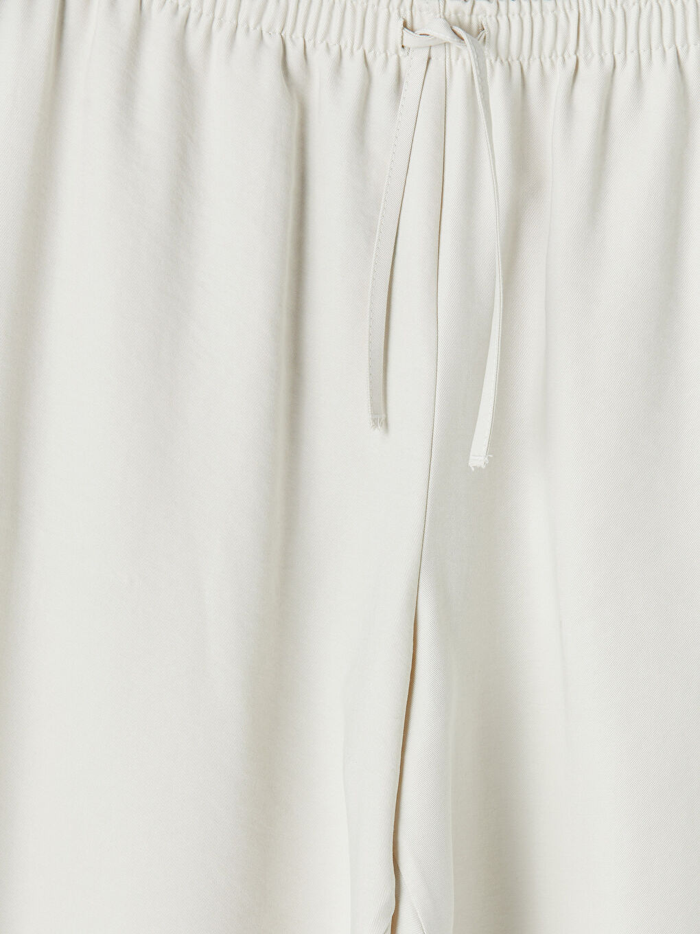 Bej Beli Lastikli Modal Karışımlı Kadın Pantolon-2