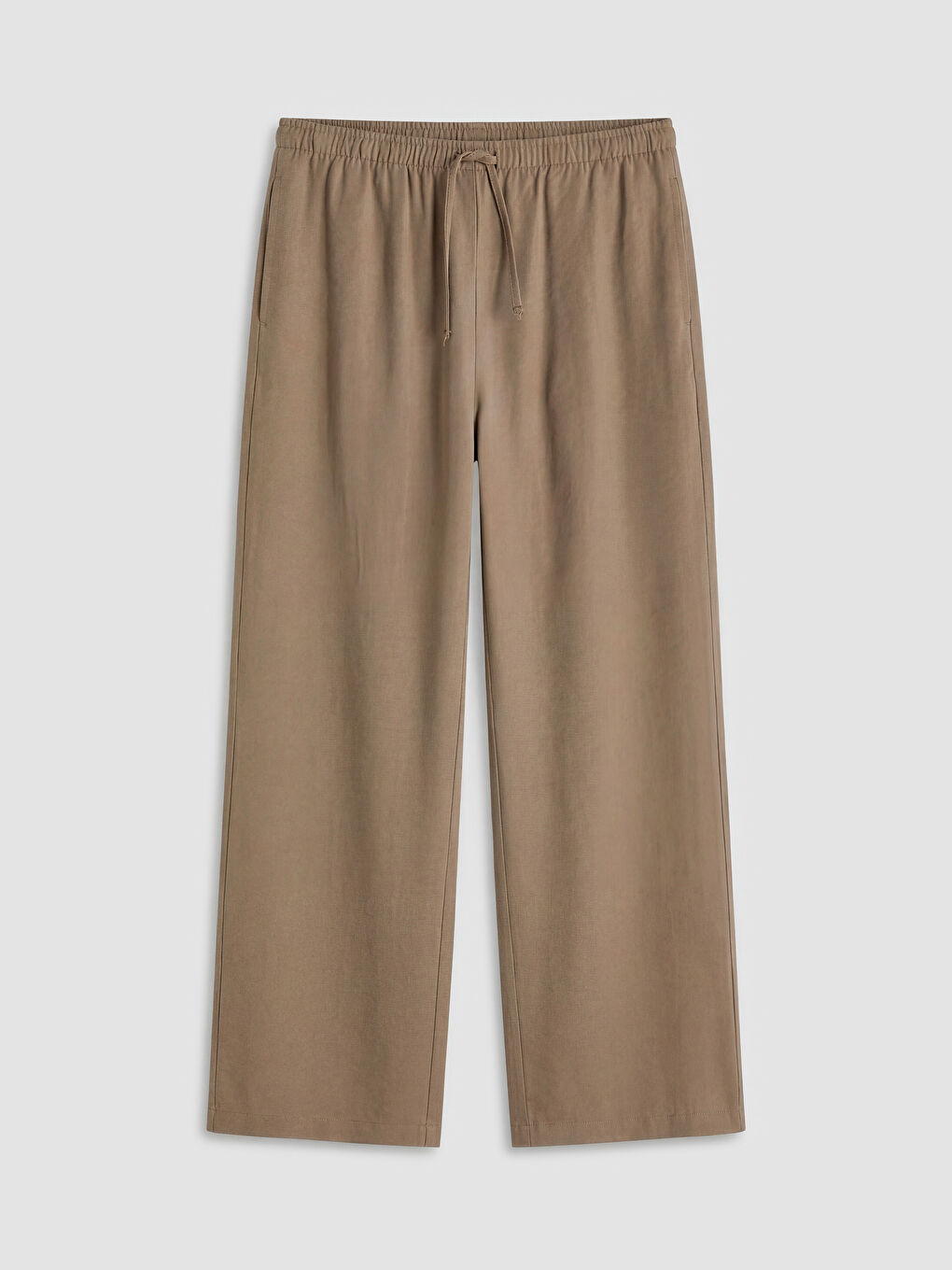 Kahverengi Beli Lastikli Modal Karışımlı Kadın Pantolon-4