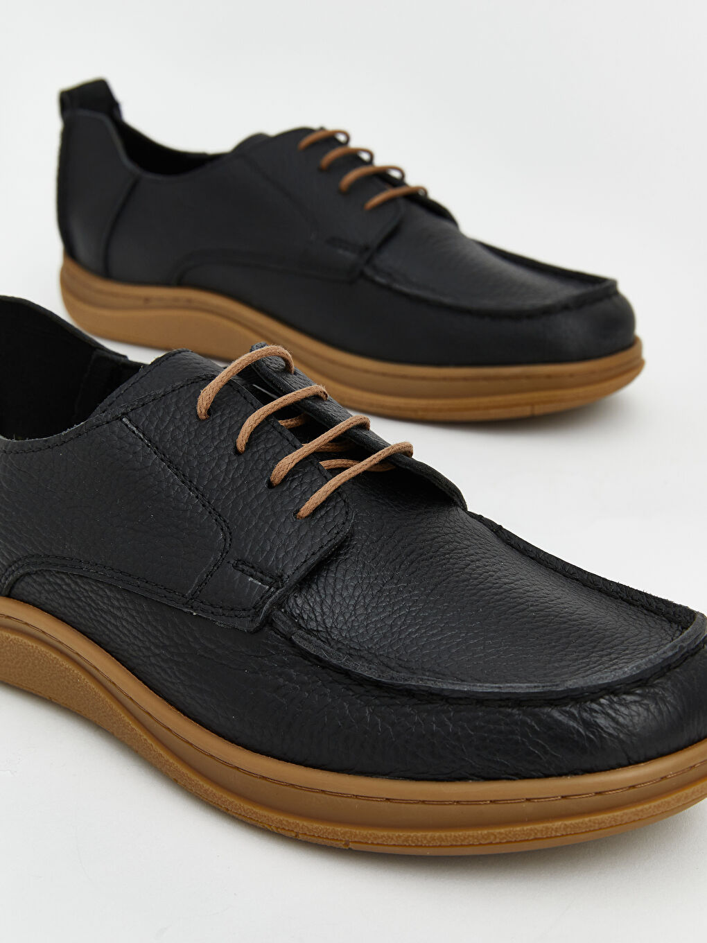 Siyah Hakiki Deri Erkek Klasik Ayakkabı-2