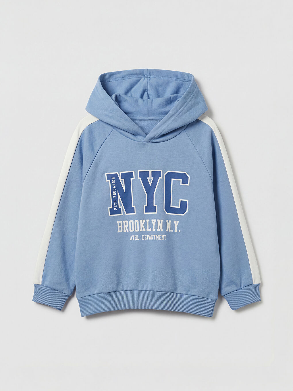 Mavi Kapüşonlu NYC Baskılı Erkek Çocuk Sweatshirt