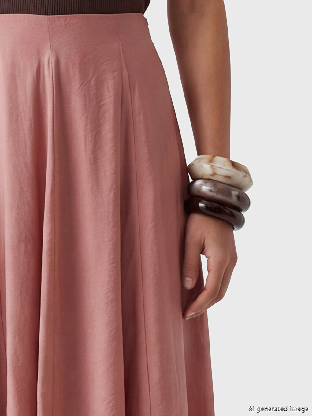 Waisted Zippered Flared Skirt-2