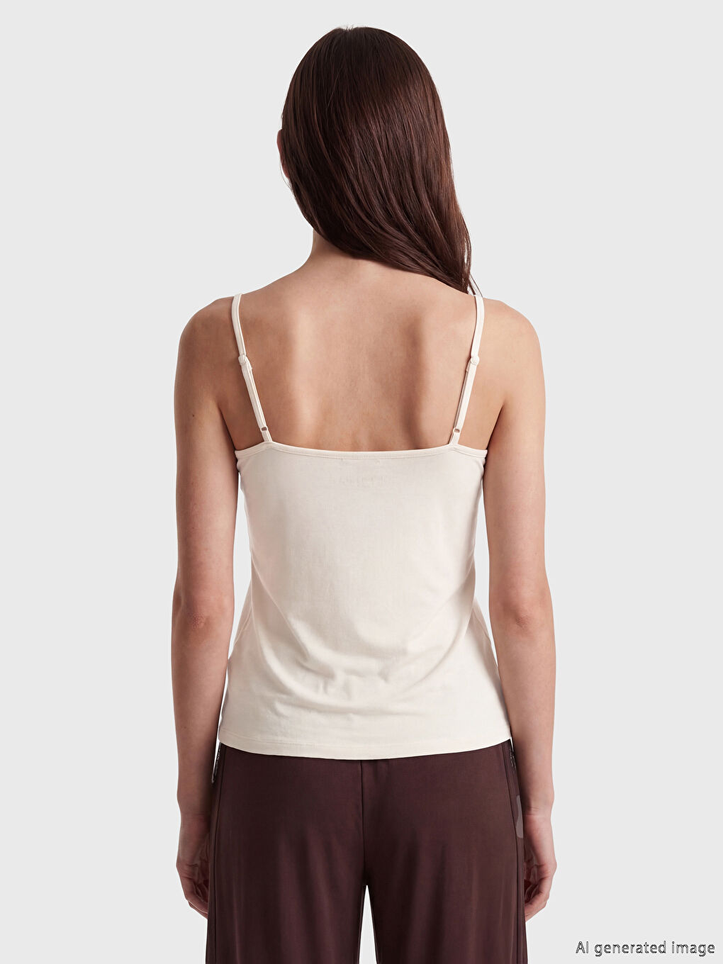 فيست نسائي بياقة على شكل حرف U وبِحَمّالات-3