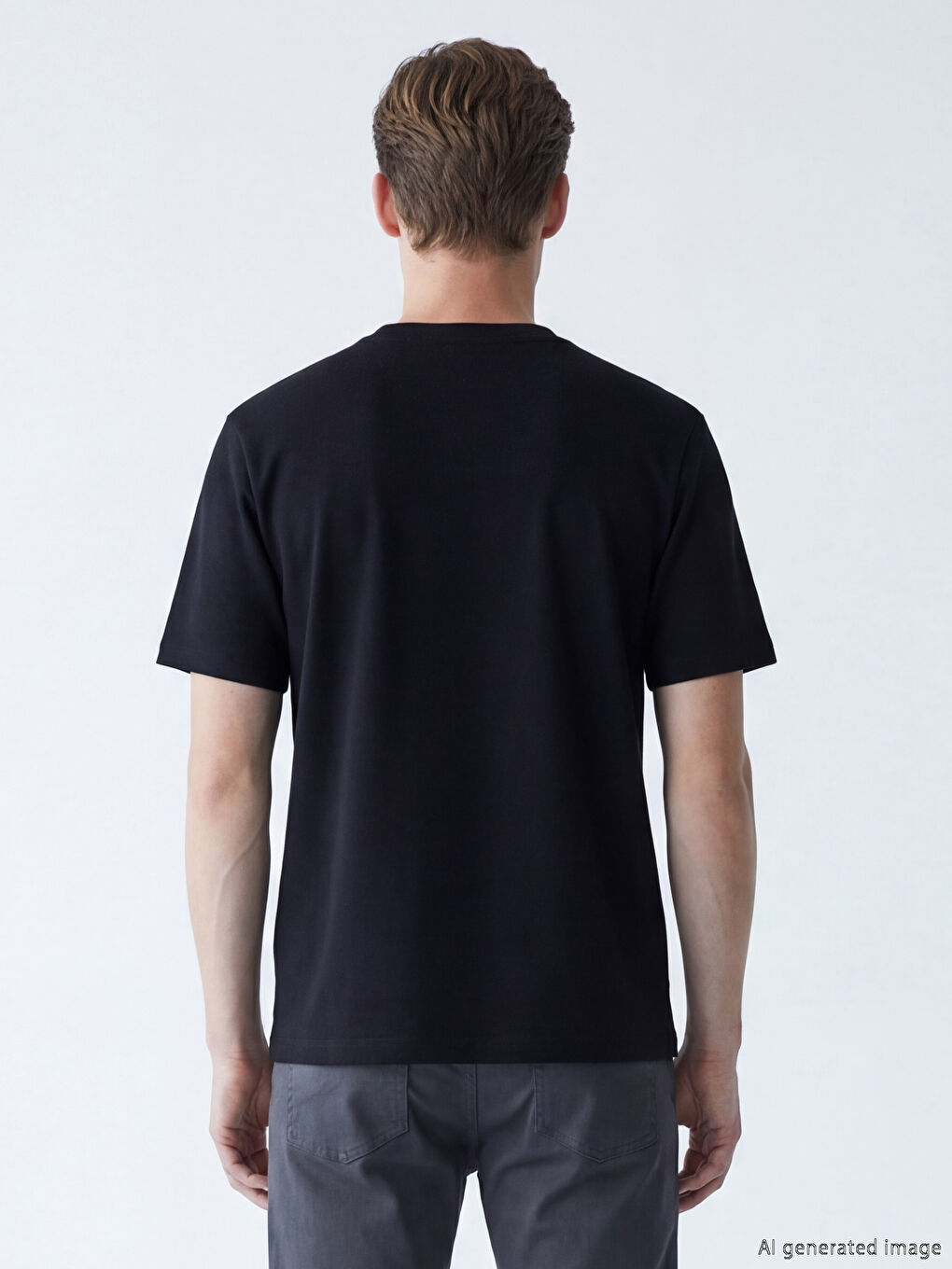 Crew Neck Embossed Printed Interlock Men's T-Shirt-3