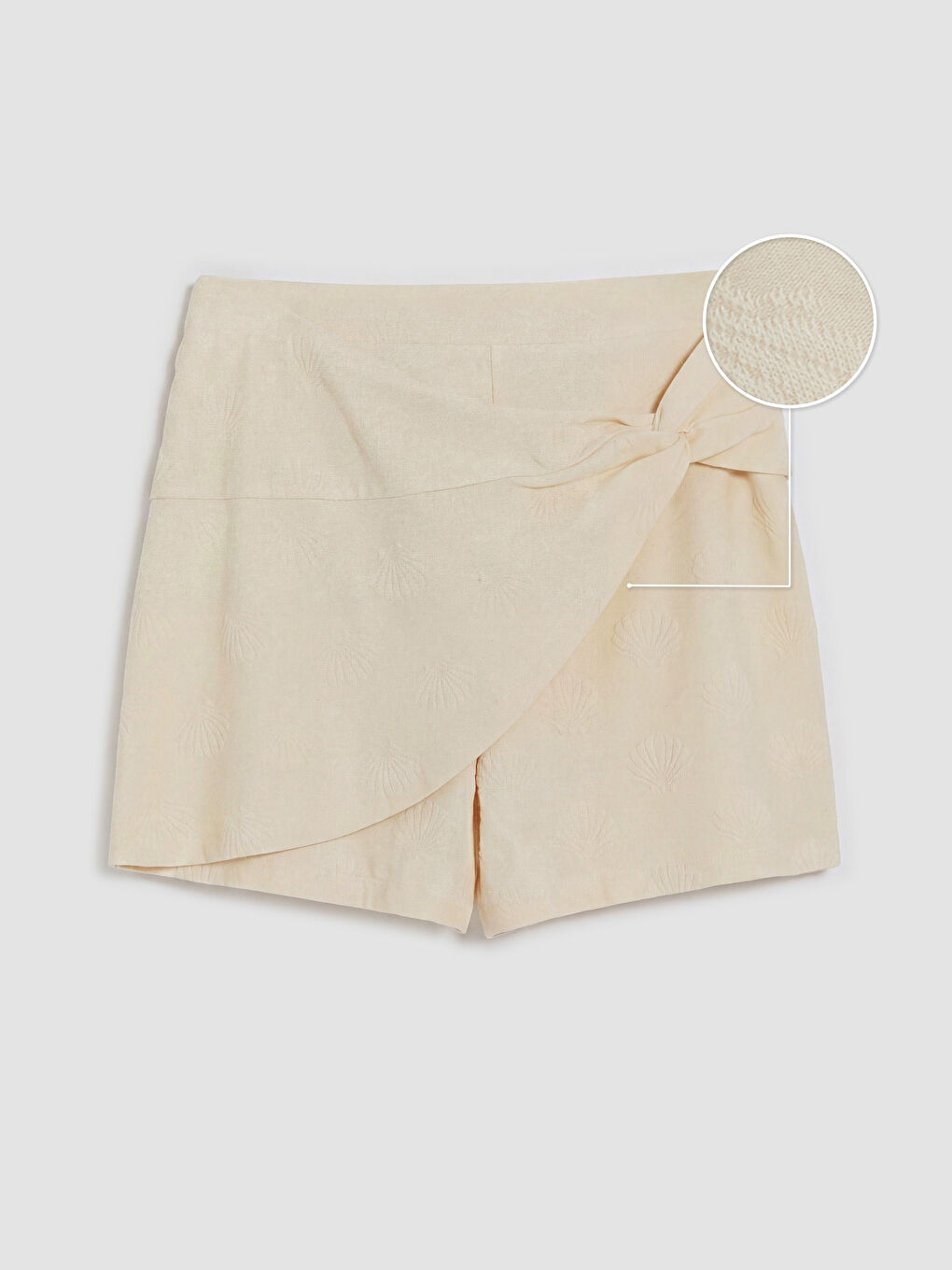 Ekru Anvelop Kesim Kız Çocuk Şort Etek