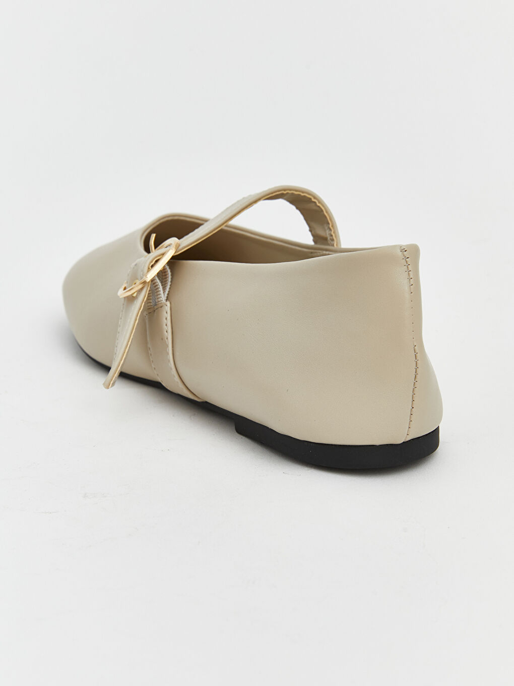 Ekru Deri Görünümlü Kadın Babet-4