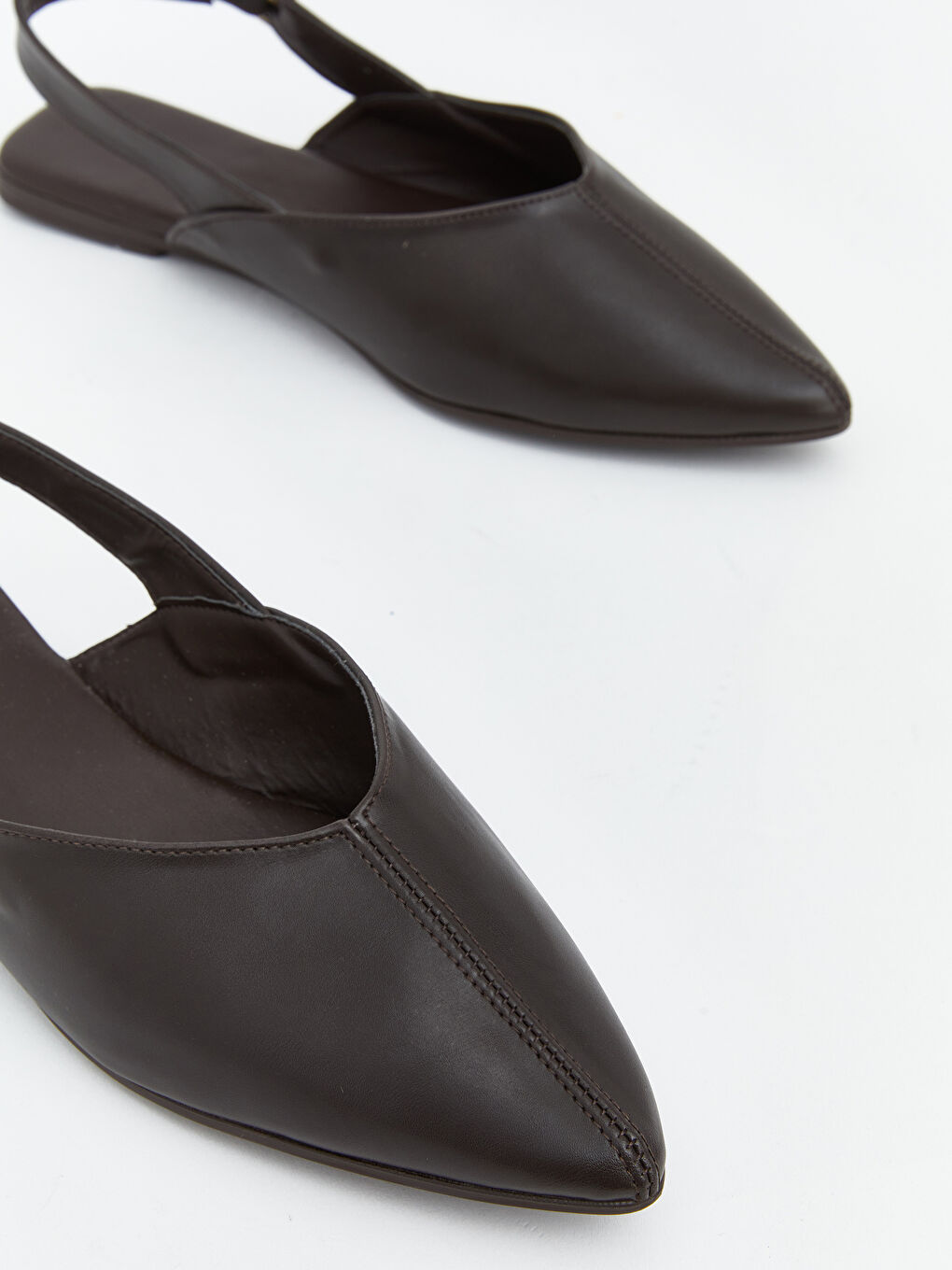 Kahverengi Deri Görünümlü Kadın Babet-2