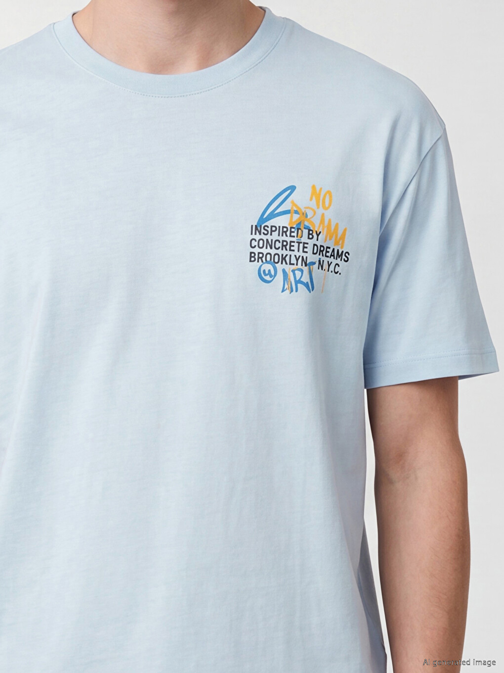 T-shirt Décontracté À Col Rond Imprimé Nyc Pour Homme-2