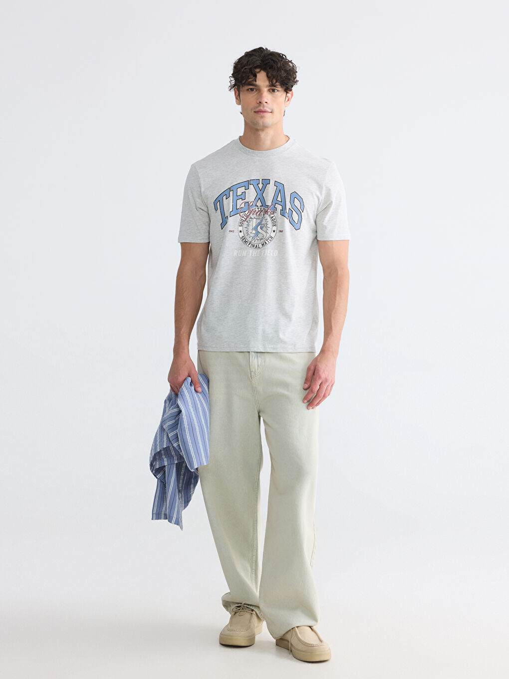 Crew Neck Texas Printed Men's T-Shirt-1
