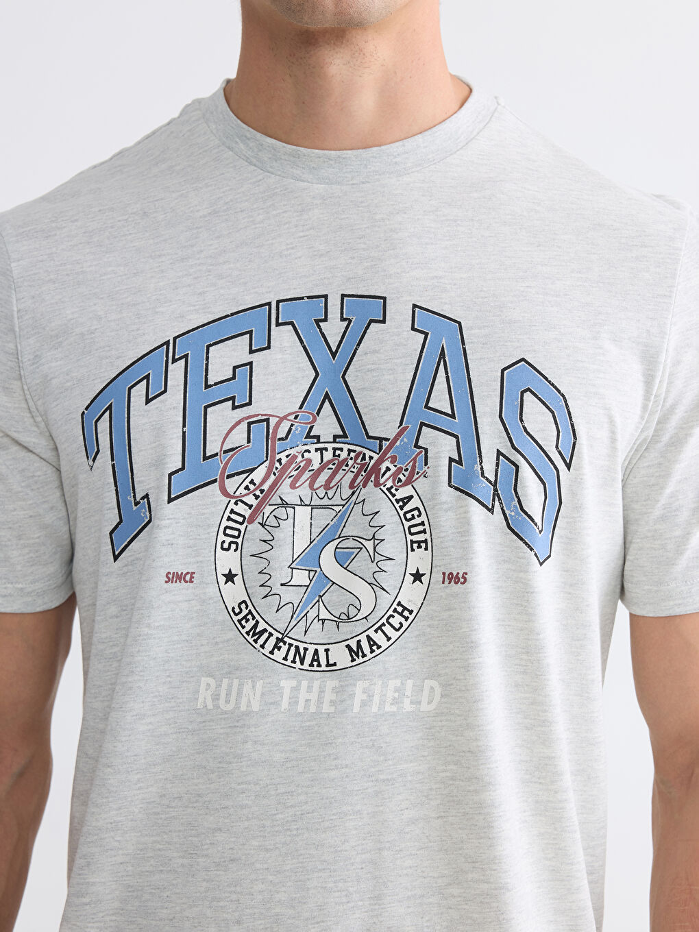 Crew Neck Texas Printed Men's T-Shirt-2