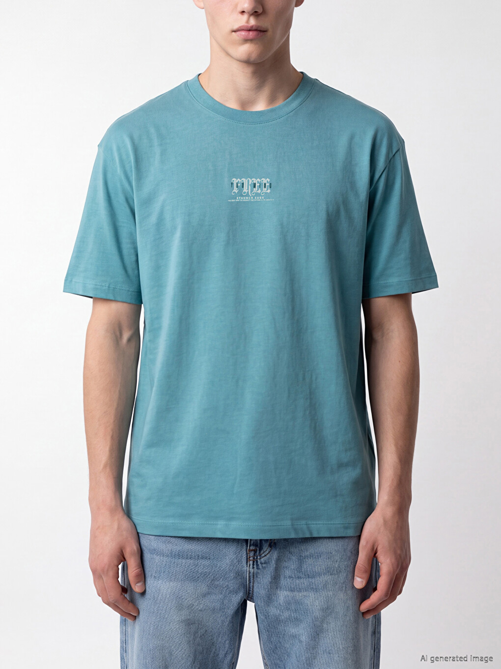 T-shirt Homme Imprimé Col Rond Coupe Décontractée-2