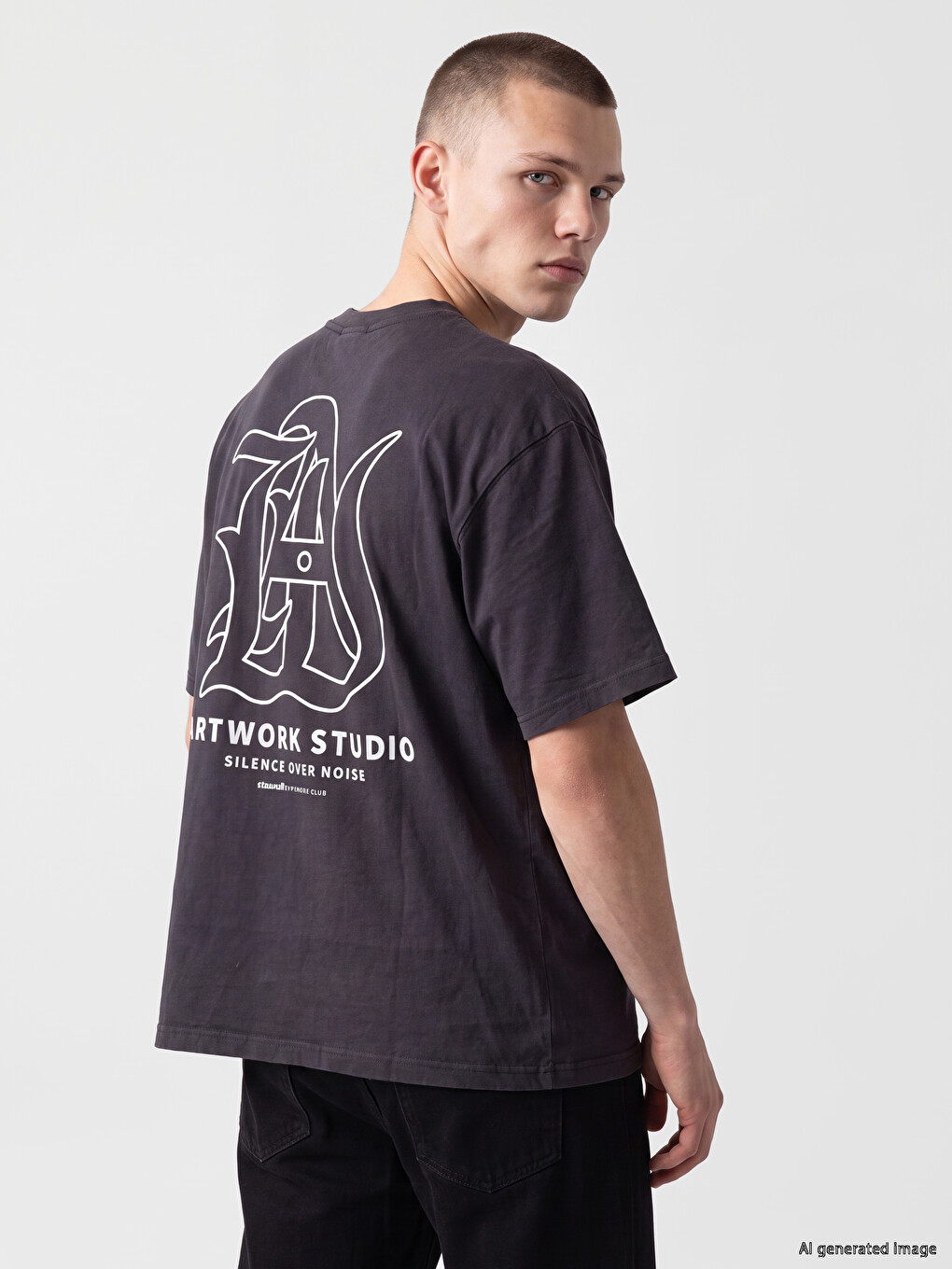 Oversize Fit Crew Neck Printed Men's T-shirt