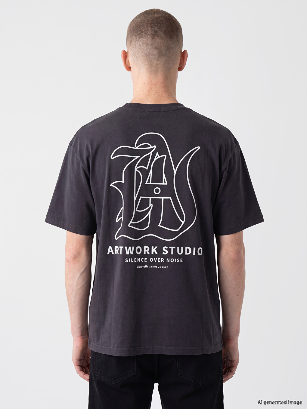 Oversize Fit Crew Neck Printed Men's T-shirt-3