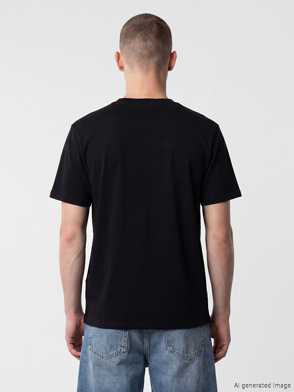 T-shirt imprimé à col rond pour homme-3