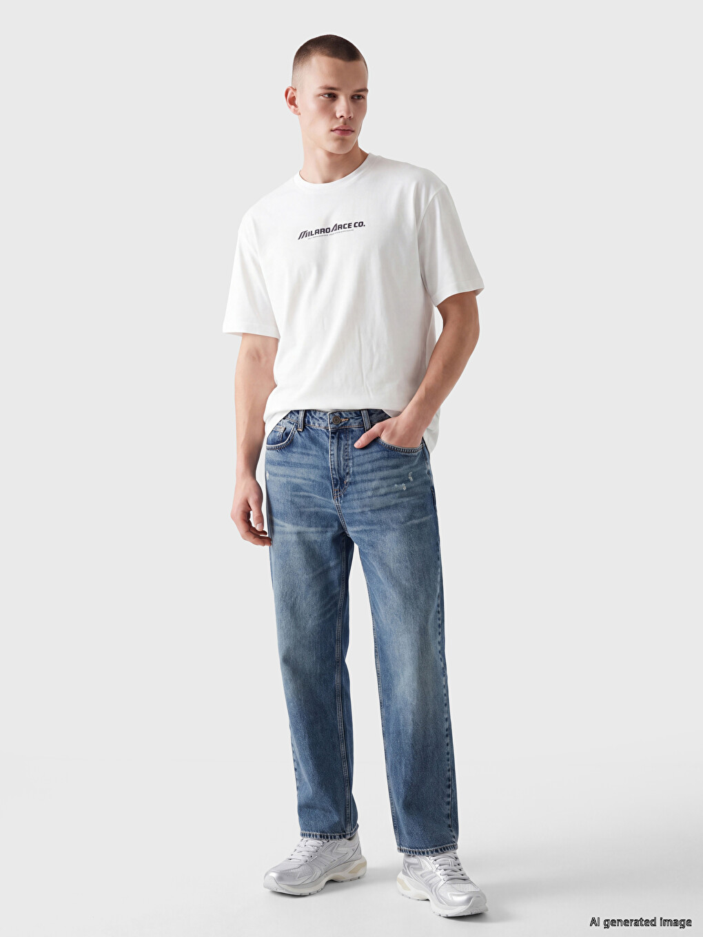 T-shirt À Col Rond Imprimé Milano Pour Homme-1