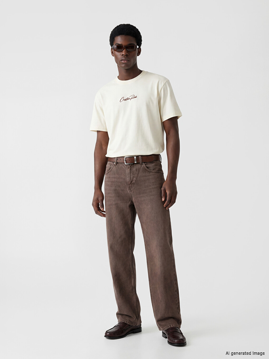 Crew Neck Embroidered Men's T-shirt-1