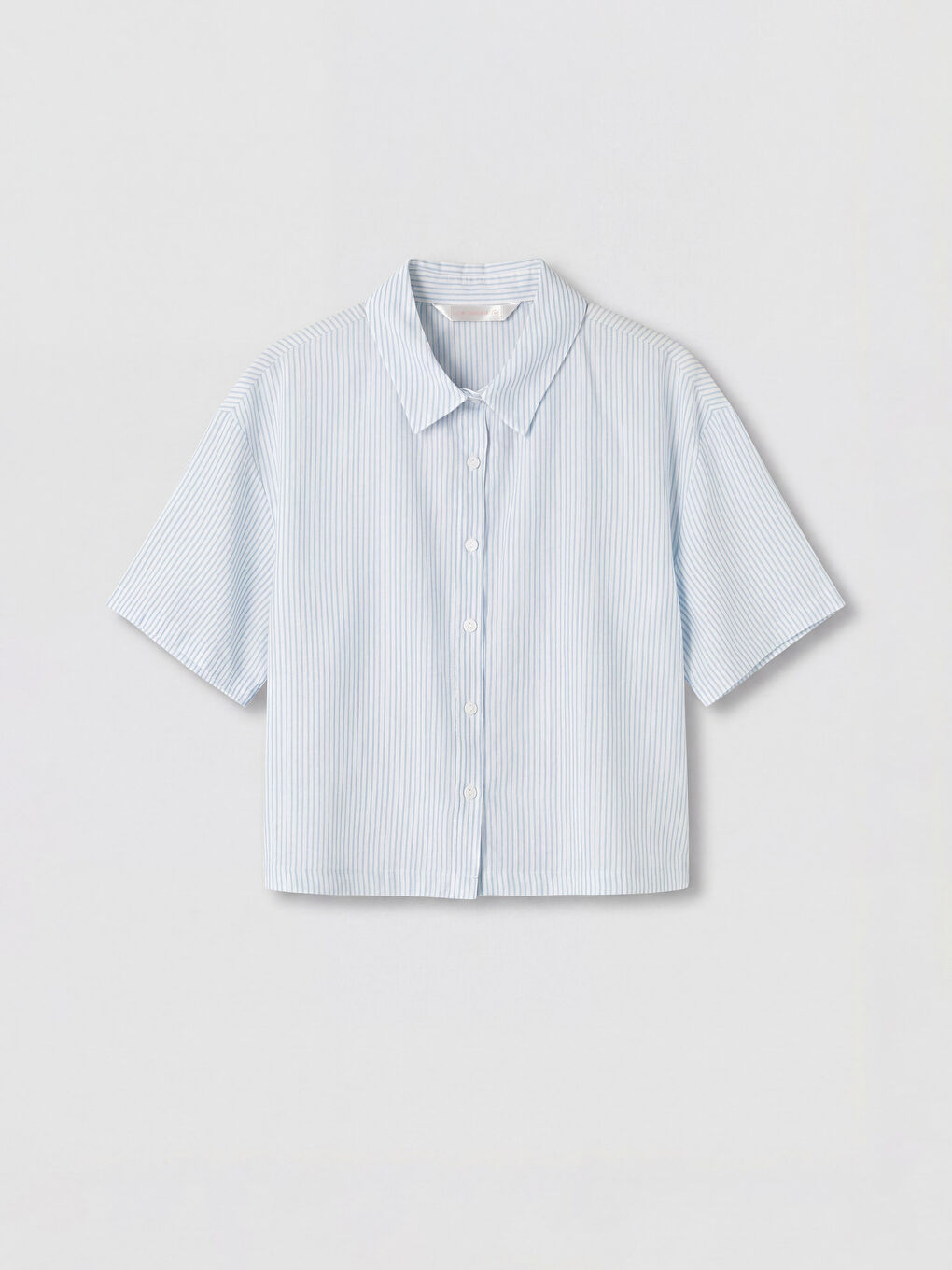 Mavi Çizgili Kadın Plaj Gömleği