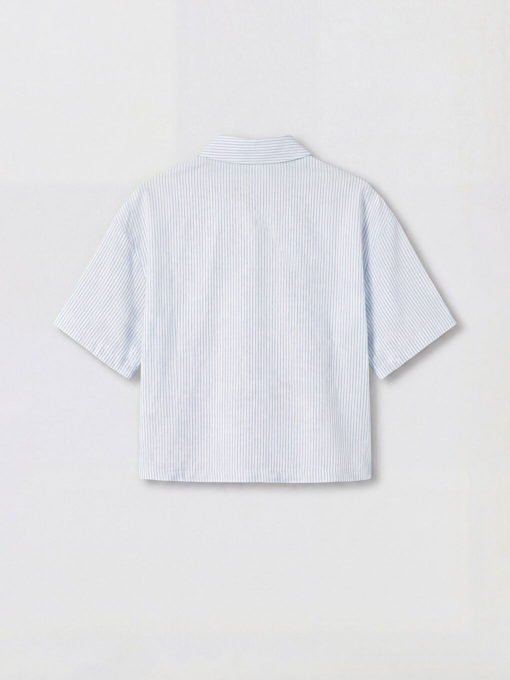 Mavi Çizgili Kadın Plaj Gömleği-1