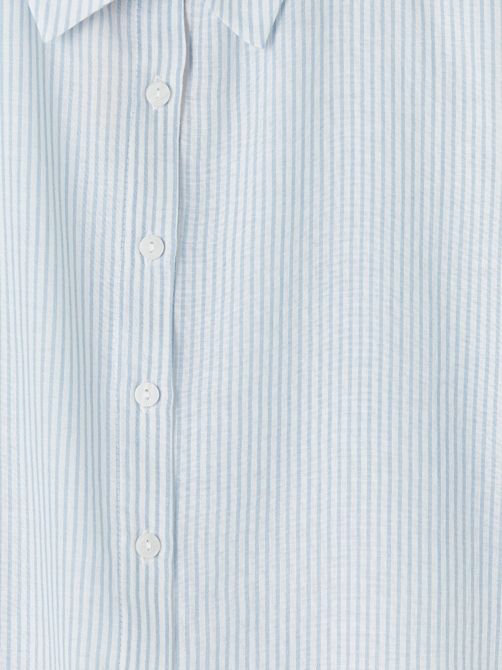 Mavi Çizgili Kadın Plaj Gömleği-2