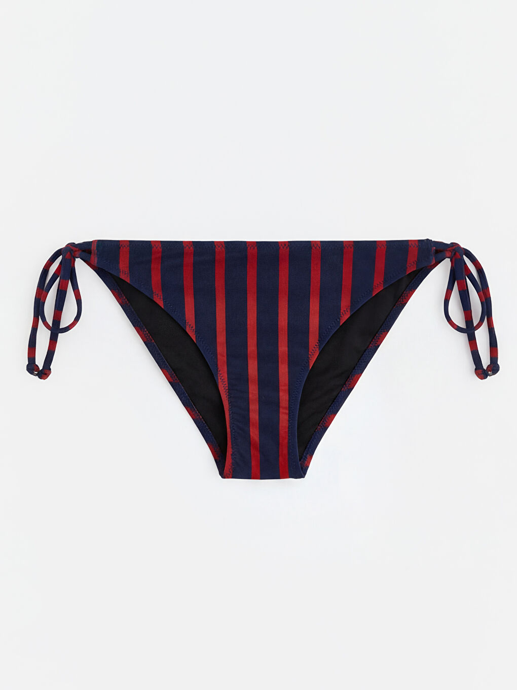 Lacivert Çizgili Yanlardan Bağlamalı Kadın Bikini Altı