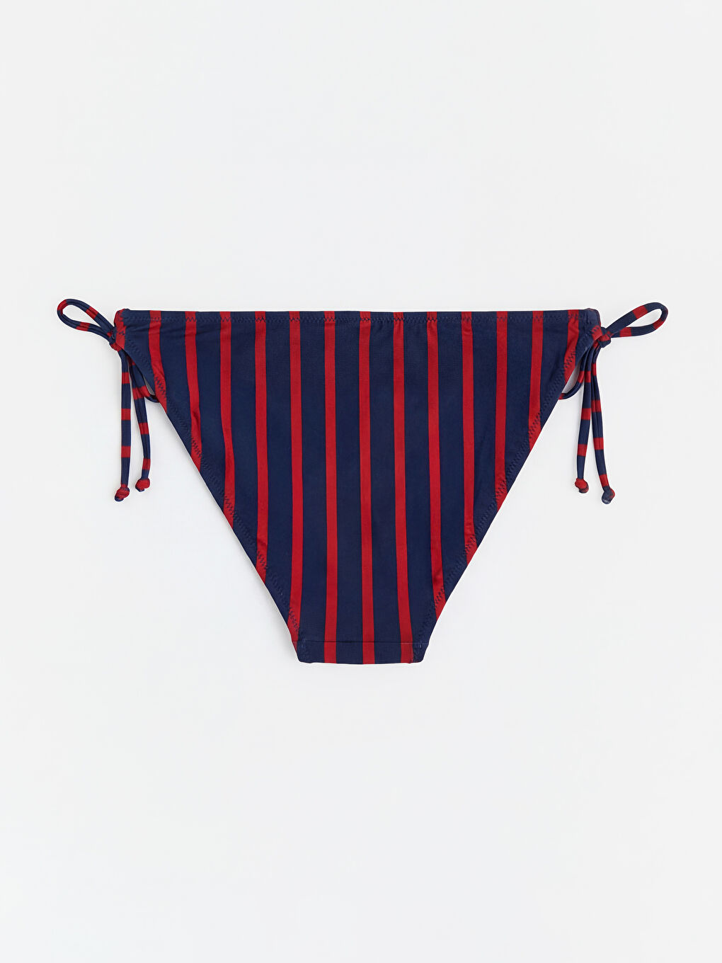 Lacivert Çizgili Yanlardan Bağlamalı Kadın Bikini Altı-1
