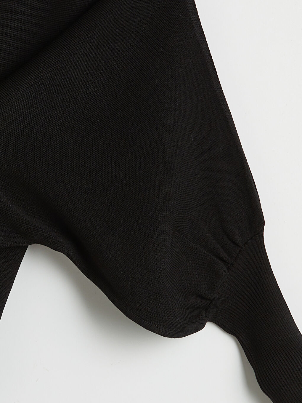 Siyah Kayık Yaka Kadın Triko Kazak-6