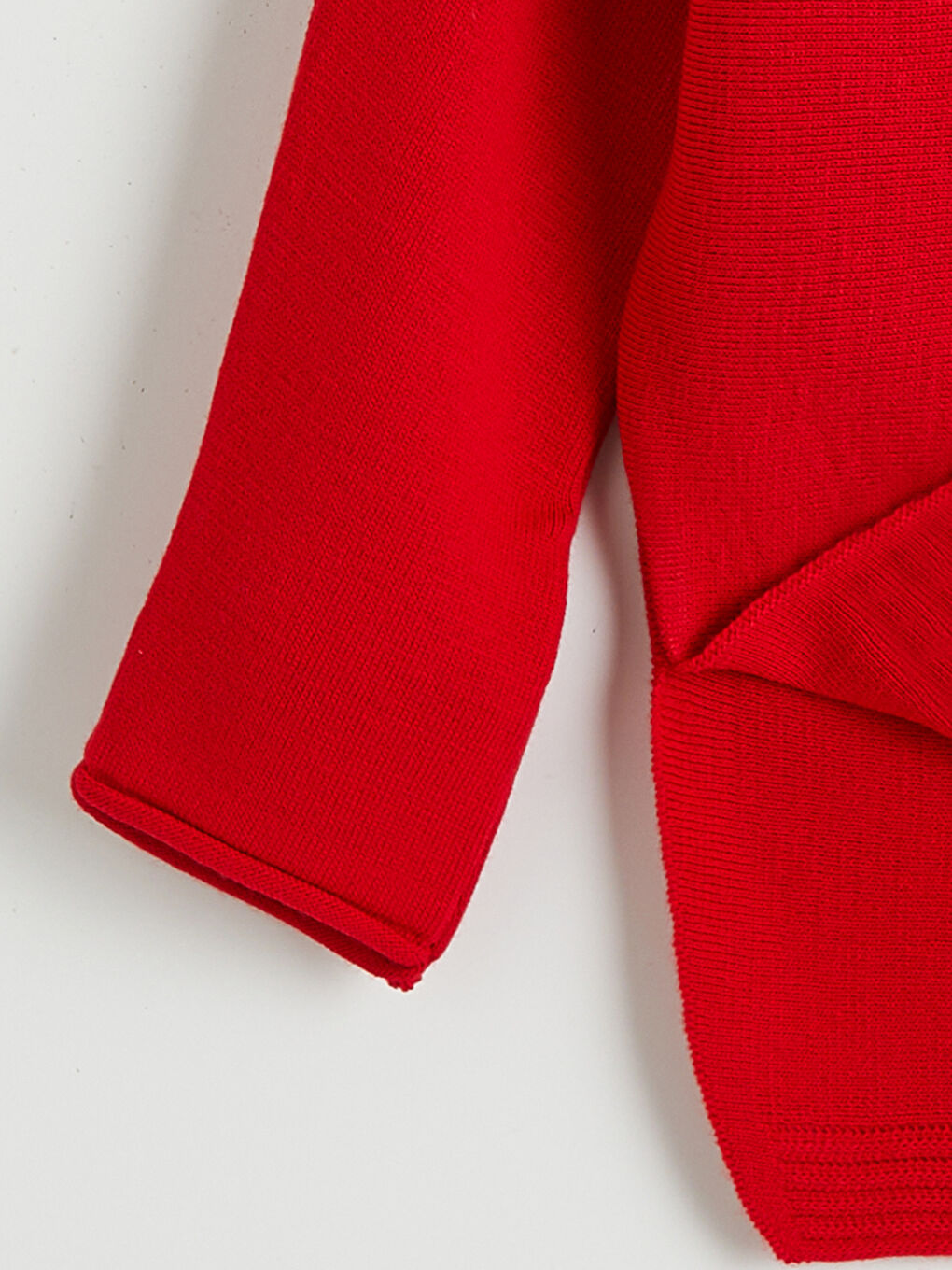 Kırmızı Kayık Yaka Kadın Triko Kazak-6