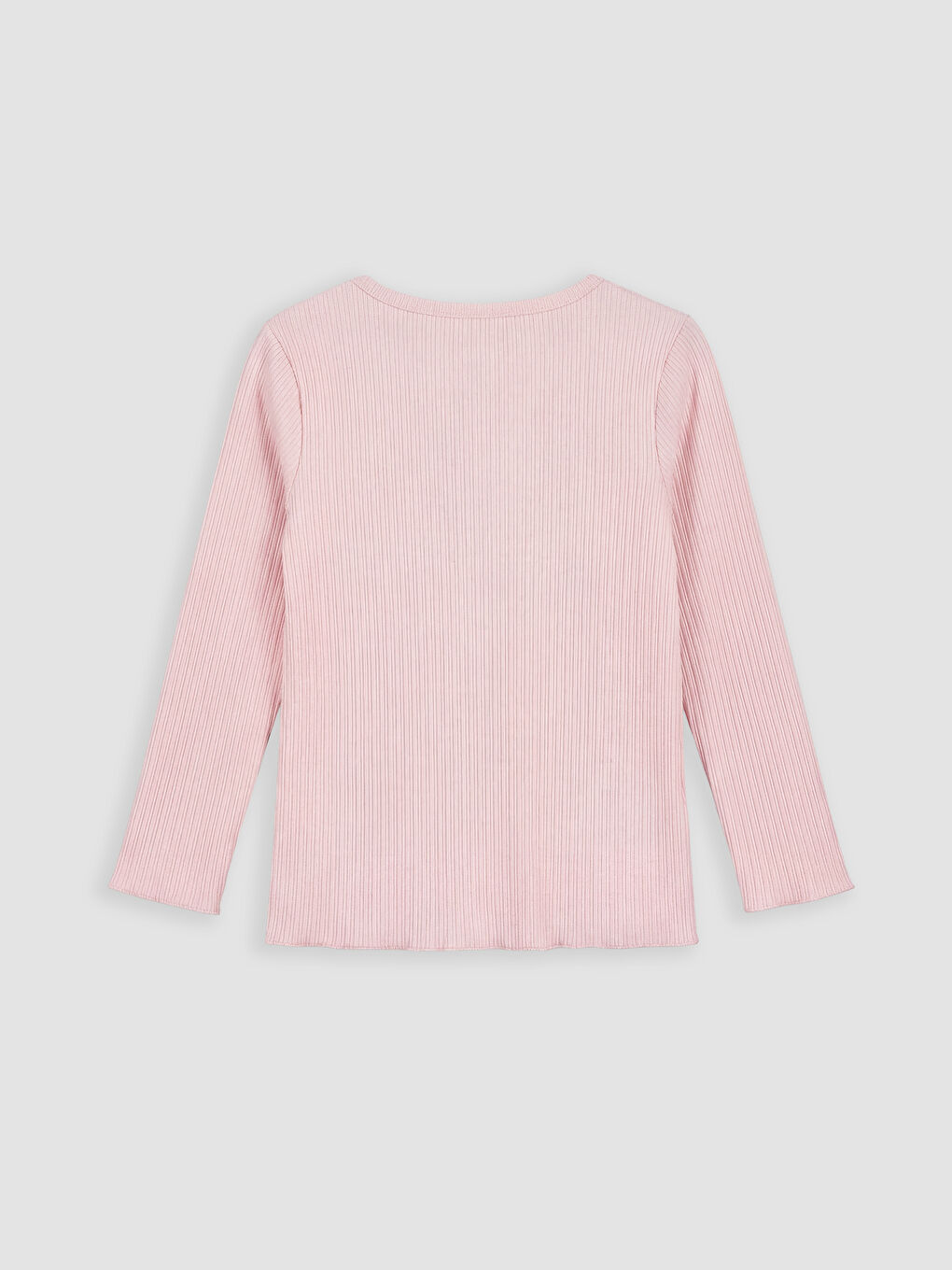 Pembe Bisiklet Yaka Kız Çocuk Kaşkorse Tişört-1