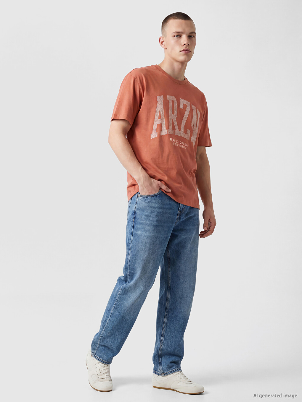 Col Rond Imprimé Homme T-shirt-1