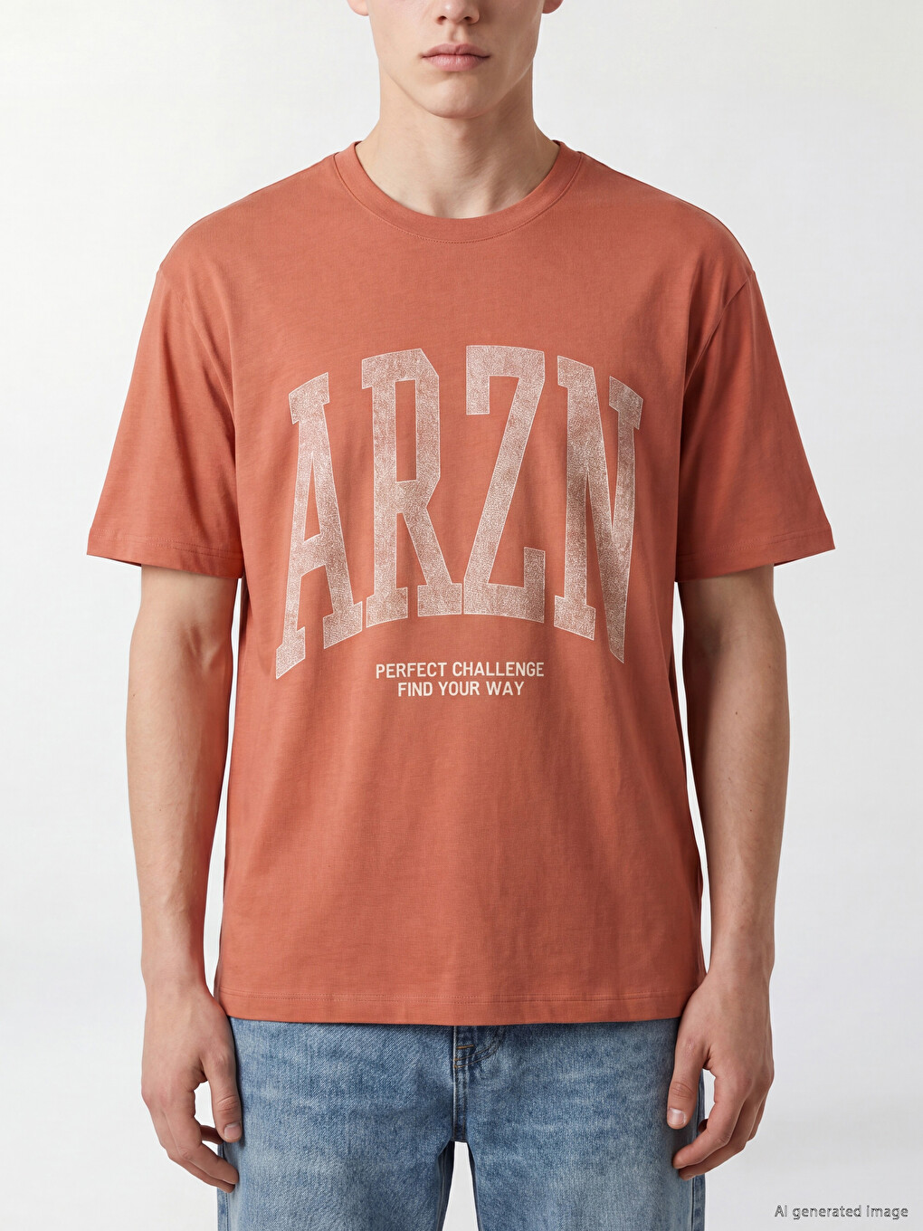 Col Rond Imprimé Homme T-shirt-2