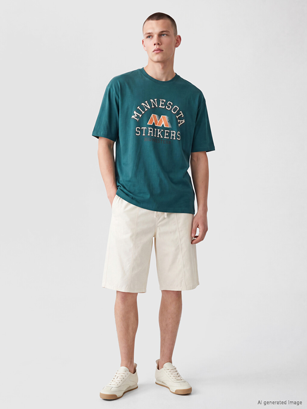 T-shirt À Col Rond Imprimé Minnesota Pour Homme-1