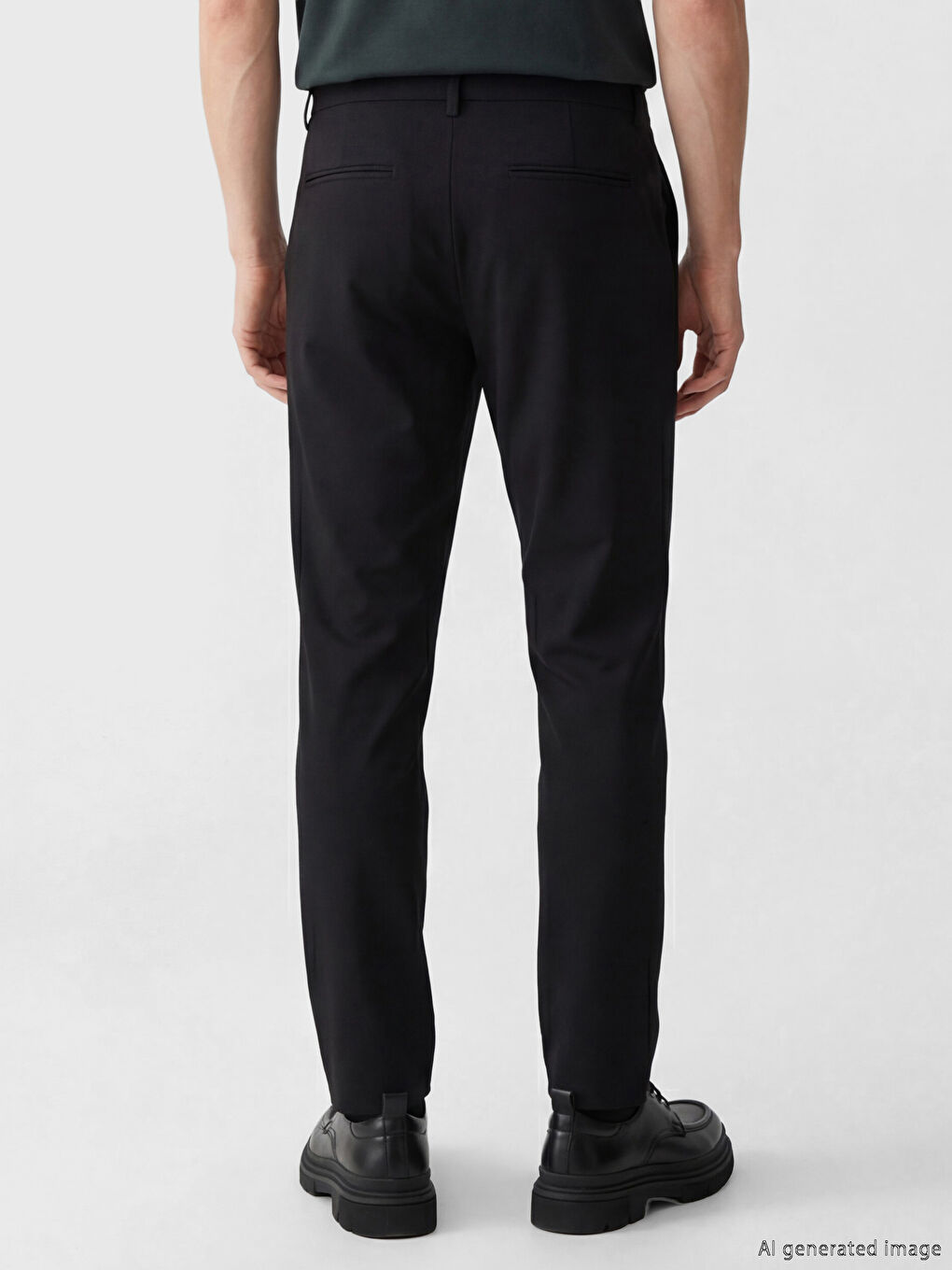 Siyah Standart Kalıp Erkek Pantolon-3
