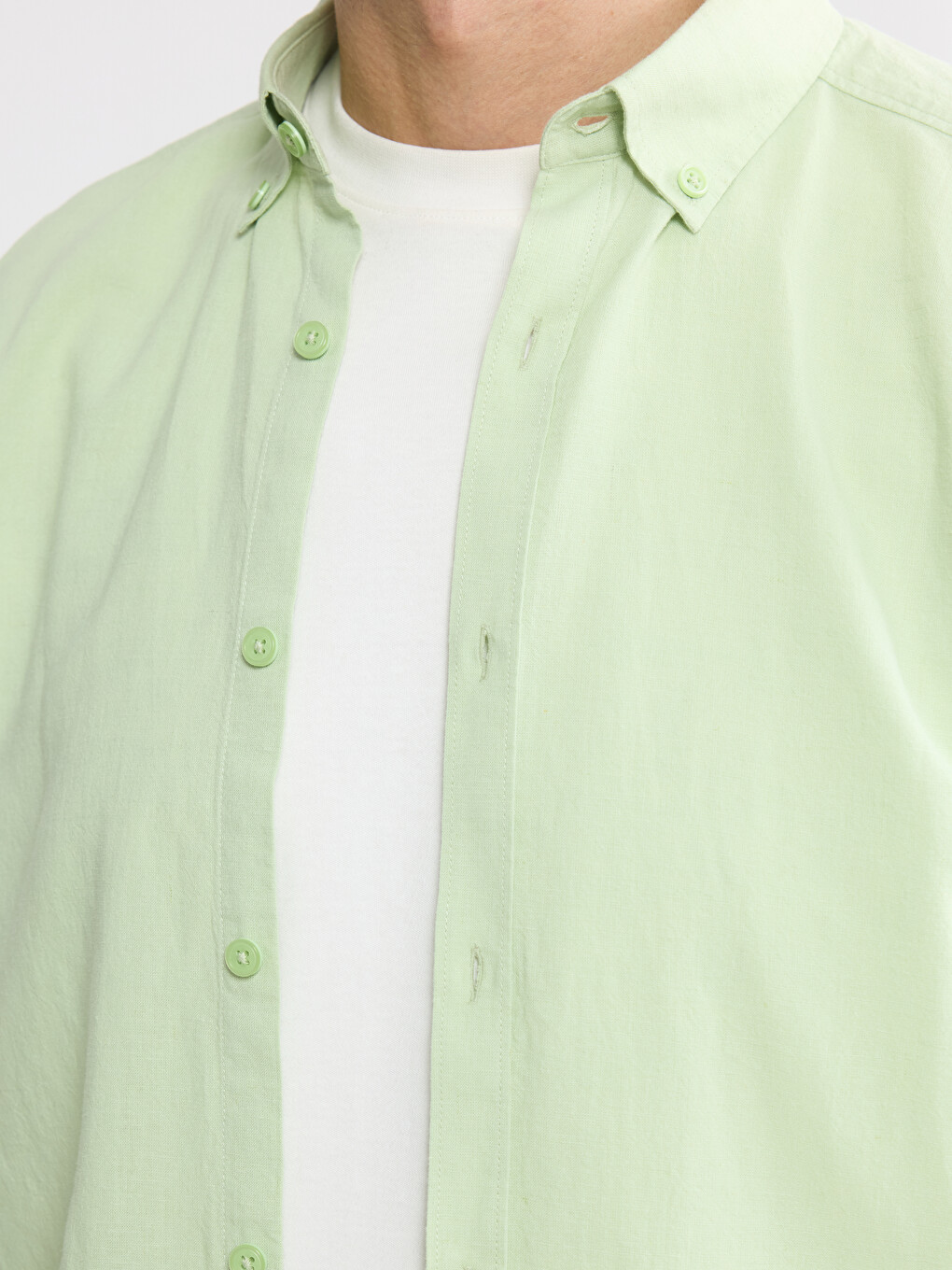 Slim Fit Linen Blend Men's Shirt-2