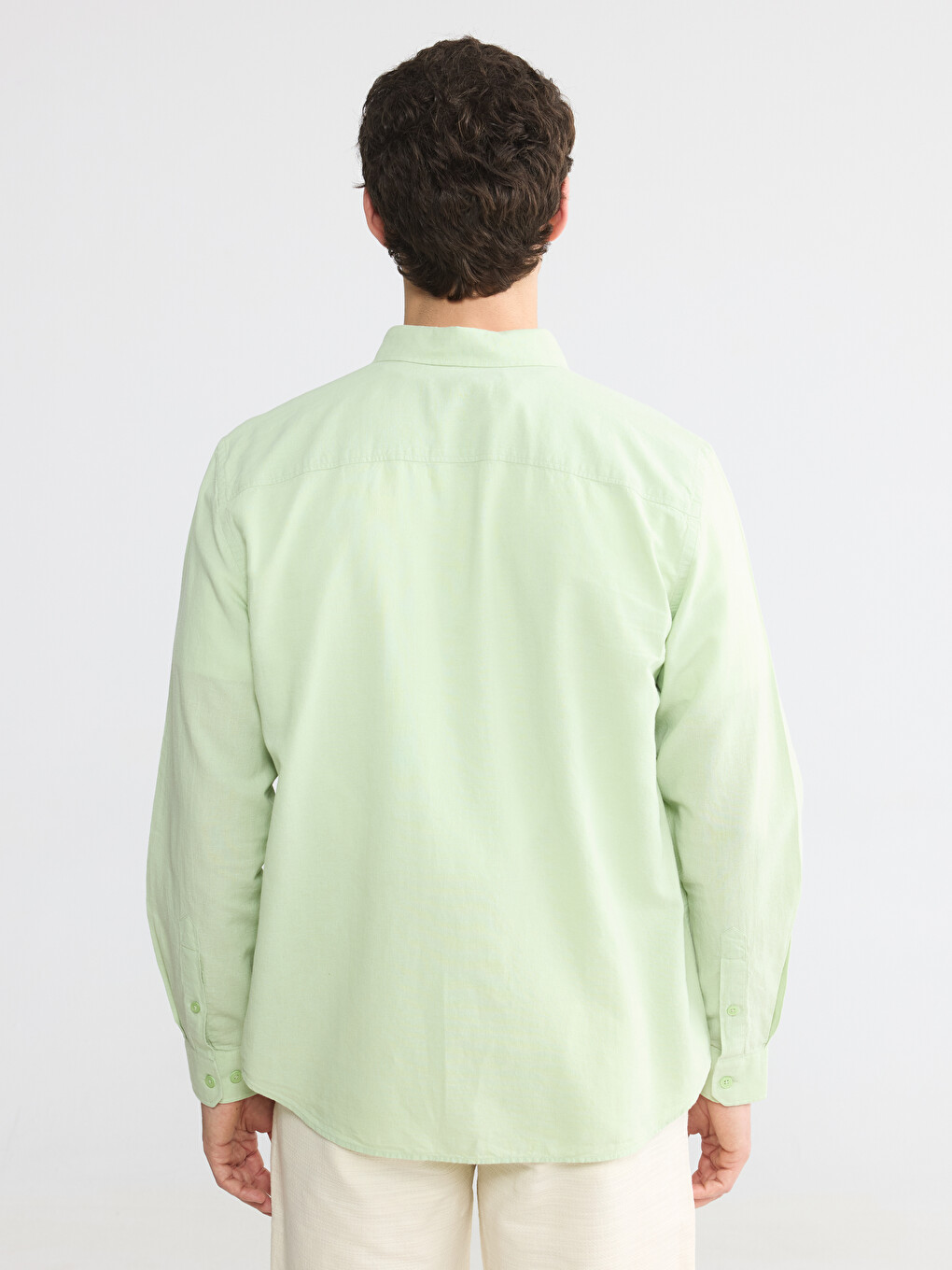 Slim Fit Linen Blend Men's Shirt-3