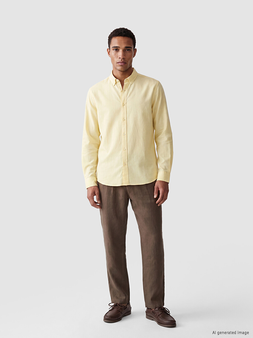 Slim Fit Linen Blend Men's Shirt-1