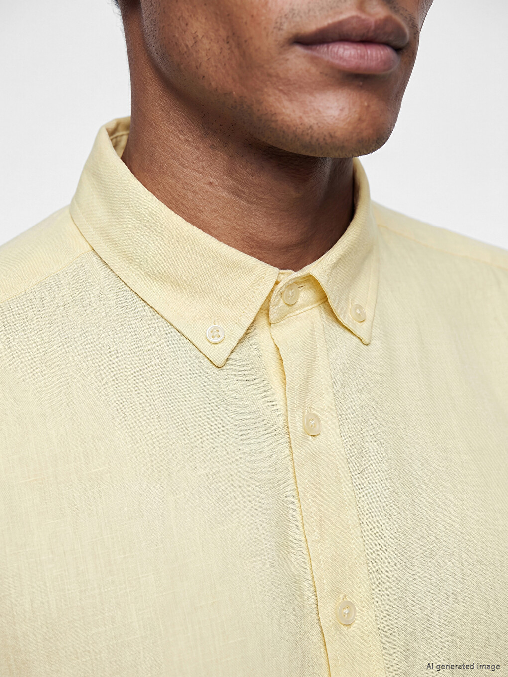 Slim Fit Linen Blend Men's Shirt-2