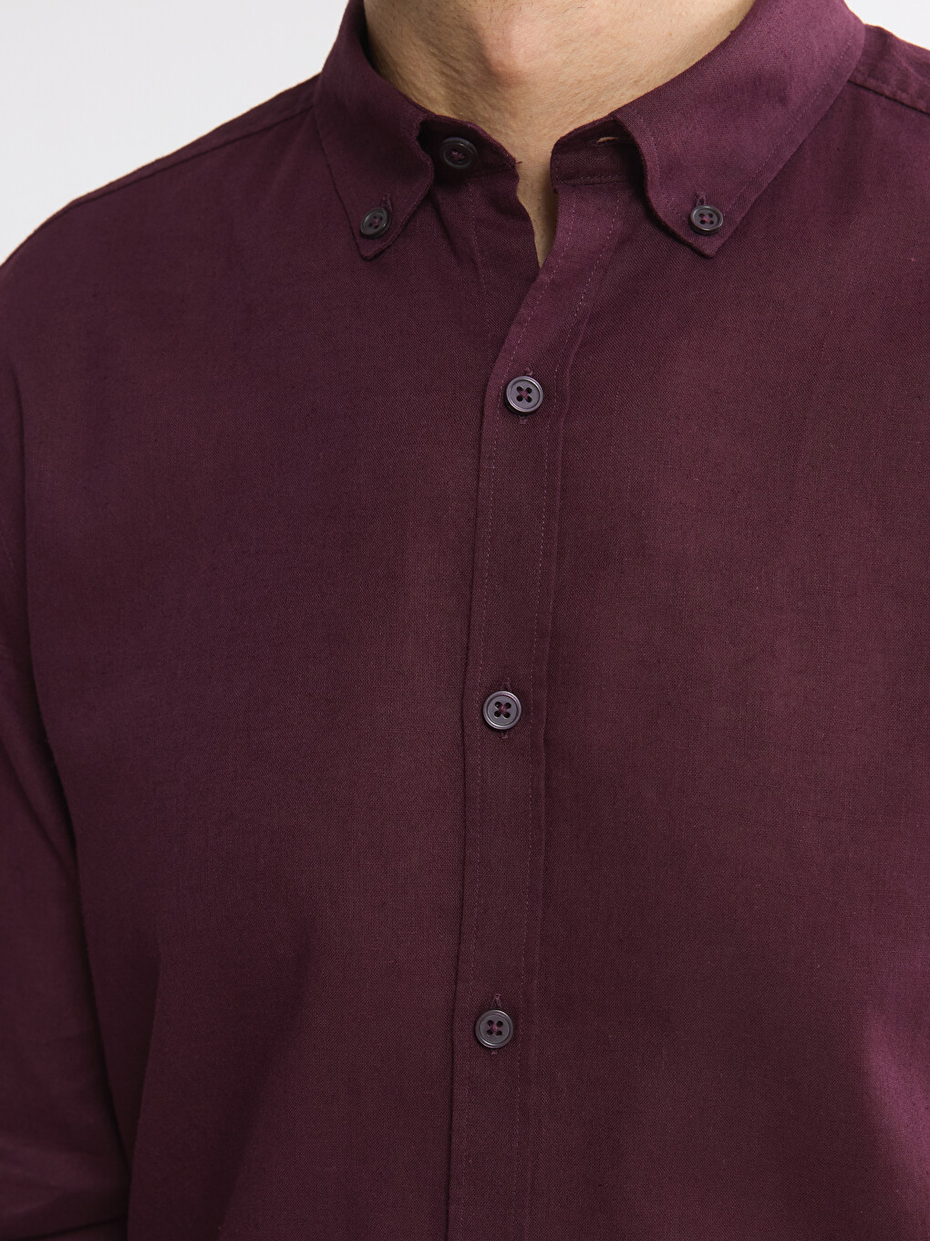 Slim Fit Linen Blend Men's Shirt-2