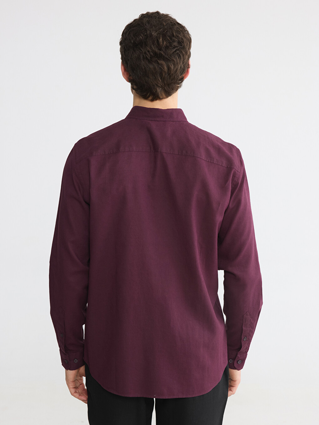 Slim Fit Linen Blend Men's Shirt-3