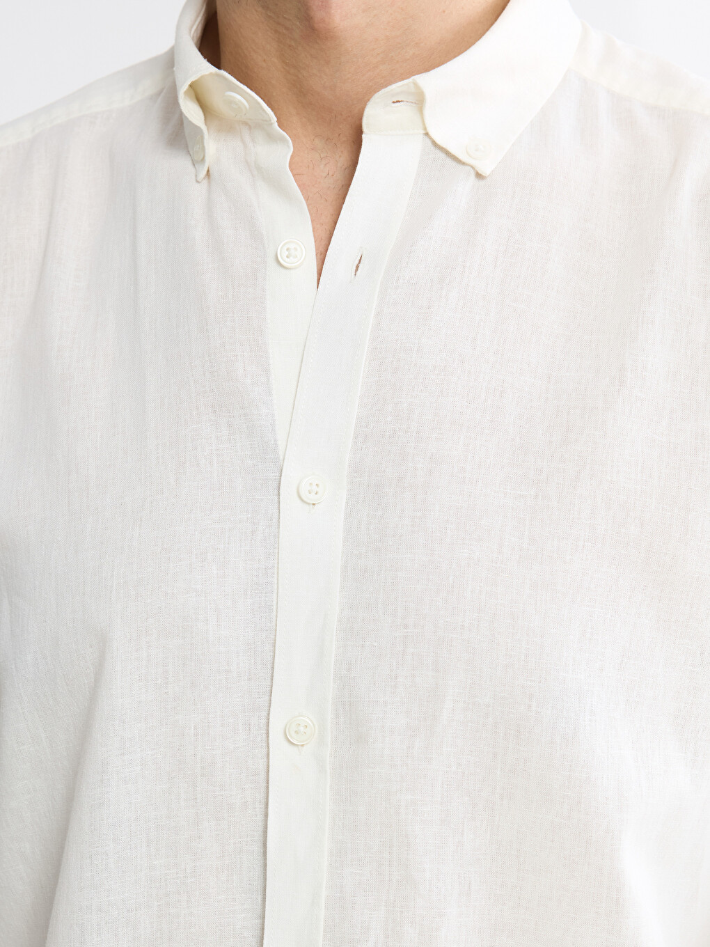 Slim Fit Linen Blend Men's Shirt-2