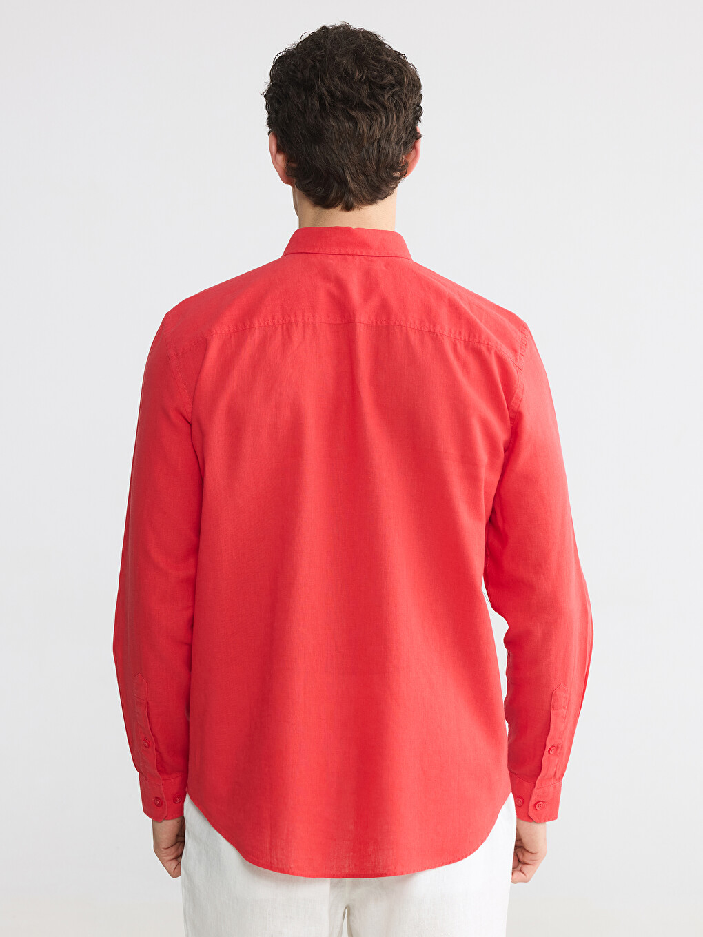 Slim Fit Linen Blend Men's Shirt-3